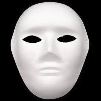Maska na tvár na domaľovanie, bielá, pánska